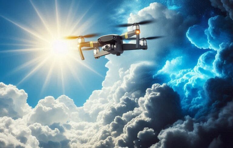 dron na niebie