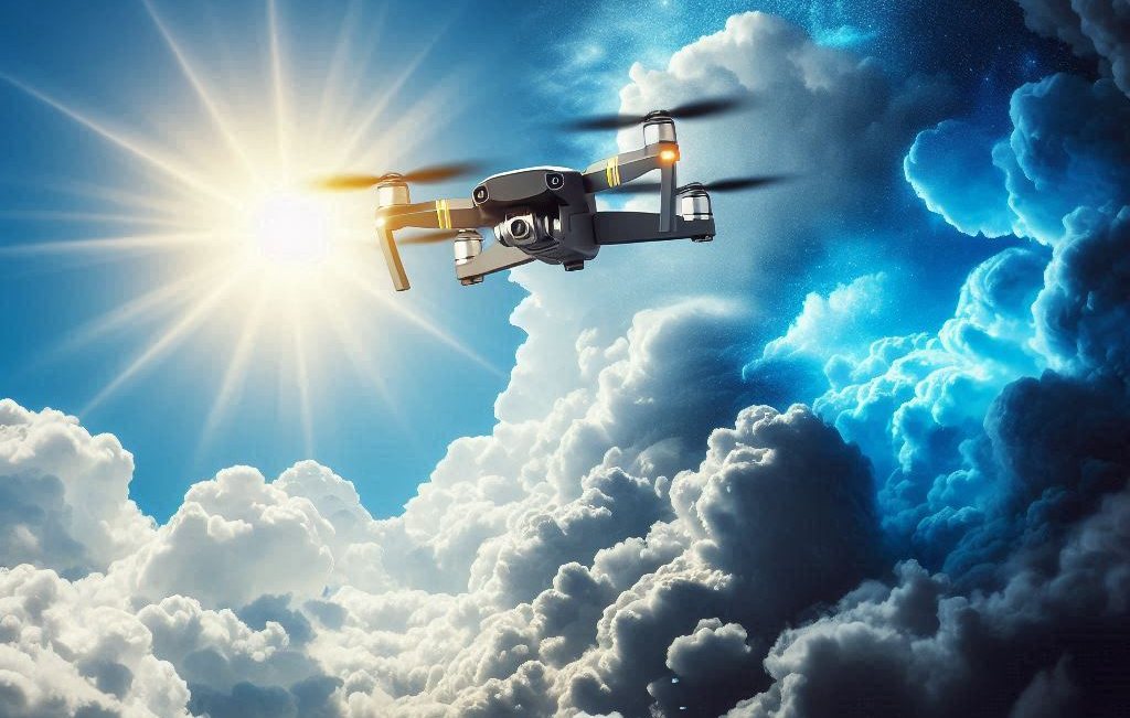 dron na niebie